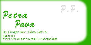 petra pava business card